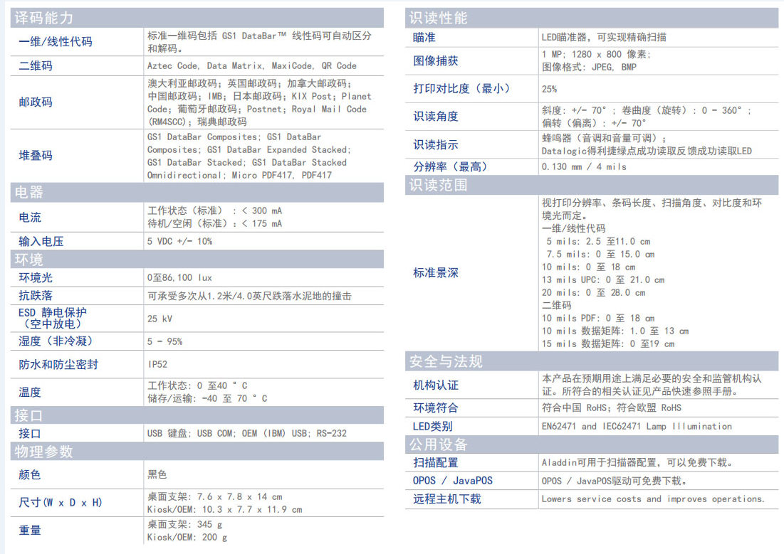 Datalogic得利捷MAGELLAN 900I桌面式掃描器掃描平臺參數.png